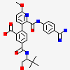 2-[2-({[4-(DIAMINOMETHYL)PHENYL]AMINO}CARBONYL)-6-METHOXYPYRIDIN-3-YL]-5-{[(1-FORMYL-2,2-DIMETHYLPROPYL)AMINO]CARBONYL}BENZOIC ACID