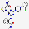 (4r)-3-(4-[4-(2-Chlorophenyl)piperazin-1-Yl]-6-{[2-Methyl-6-(Methylcarbamoyl)phenyl]amino}-1,3,5-Triazin-2-Yl)-N-Methyl-1,3-Thiazolidine-4-Carboxamide