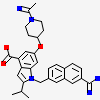 1-[(7-carbamimidoylnaphthalen-2-yl)methyl]-6-({1-[(1Z)-ethanimidoyl]piperidin-4-yl}oxy)-2-(propan-2-yl)-1H-indole-4-carboxylic acid