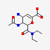 5-N-acetyl-4-amino-6-diethyl carboxamide-4,5-dihydro-2H-pyran-2-carboxylic acid