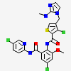 3-CHLORO-4-(2-METHYLAMINO-IMIDAZOL-1-YLMETHYL)-THIOPHENE-2-CARBOXYLIC ACID [4-CHLORO-2-(5-CHLORO-PYRIDIN-2-YLCARBAMOYL)-6-METHOXY-PHENYL]-AMIDE