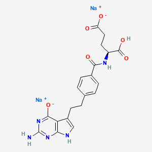 2-[4-[2-(4-Amino-2-oxo-3,5,7-triazabicyclo[4.3.0]nona-3,8,10-trien-9-yl)ethyl]benzoyl]aminopentanedioic acid disodium salt