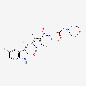 5-[(Z)-(5-fluoro-2-oxo-1H-indol-3-ylidene)methyl]-N-(2-hydroxy-3-morpholin-4-ylpropyl)-2,4-dimethyl-1H-pyrrole-3-carboxamide