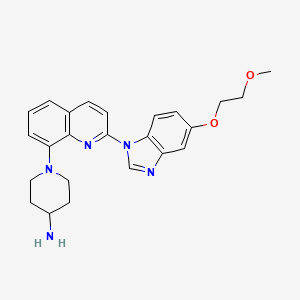 	1-(2-(5-(2-methoxyethoxy)-1H-benzo[d]imidazol-1-yl)quinolin-8-yl)piperidin-4-amine