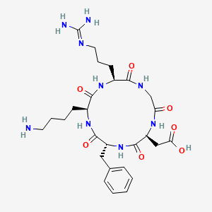 2-[(2S,5R,8S,11S)-8-(4-aminobutyl)-5-benzyl-11-[3-(diaminomethylideneamino)propyl]-3,6,9,12,15-pentaoxo-1,4,7,10,13-pentazacyclopentadec-2-yl]acetic acid