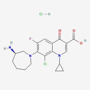 3-Quinolinecarboxylic acid, 7-[(3R)-3-aminohexahydro-1H-azepin-1-yl]-8-chloro-1-cyclopropyl-6-fluoro-1,4-dihydro-4-oxo-, hydrochloride (1:1)