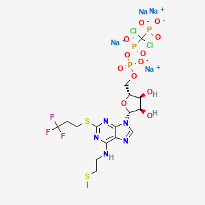 5'-Adenylic acid, N-[2-(methylthio)ethyl]-2-[(3,3,3-trifluoropropyl)thio]-, monoanhydride with (dichloromethylene)bis[phosphonic acid] (9CI)