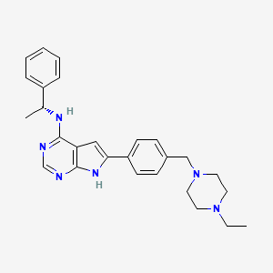 (R)-6-(4-((4-Ethylpiperazin-1-yl)methyl)phenyl)-N-(1-phenylethyl)-7H-pyrrolo[2,3-d]pyrimidin-4-amine