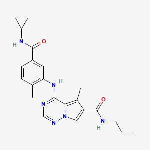 4-[5-(cyclopropylcarbamoyl)-2-methylanilino]-5-methyl-N-propylpyrrolo[2,1-f][1,2,4]triazine-6-carboxamide