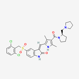 (R,Z)-5-(2,6-dichlorobenzylsulfonyl)-3-((3,5-dimethyl-4-(2-(pyrrolidin-1-ylmethyl)pyrrolidine-1-carbonyl)-1H-pyrrol-2-yl)methylene)indolin-2-one