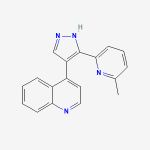 	4-[5-(6-methylpyridin-2-yl)-1H-pyrazol-4-yl]quinoline