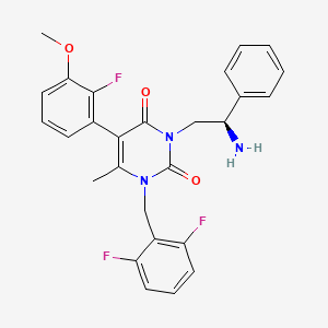 3-[(2R)-Amino-2-phenylethyl]-1-(2,6-difluorobenzyl)-5-(2-fluoro-3-methoxyphenyl)-6-methylpyrimidin-2,4-dione