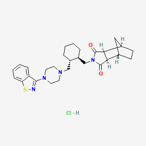 4,7-Methano-1H-isoindole-1,3(2H)-dione, 2-[[(1R,2R)-2-[[4-(1,2-benzisothiazol-3-yl)-1-piperazinyl]methyl]cyclohexyl]methyl]hexahydro-, hydrochloride (1:1), (3aR,4S,7R,7aS)-