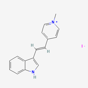 Pyridinium, 4-[(1E)-2-(1H-indol-3-yl)ethenyl]-1-methyl-, iodide (1:1)