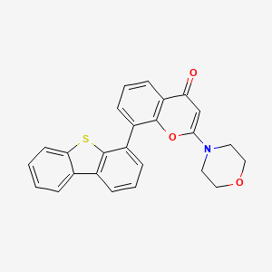 4H-1-Benzopyran-4-one, 8-(4-dibenzothienyl)-2-(4-morpholinyl)-