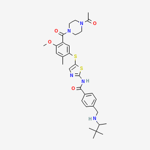 Benzamide, N-[5-[[5-[(4-acetyl-1-piperazinyl)carbonyl]-4-methoxy-2-methylphenyl]thio]-2-thiazolyl]-4-[[(1,2,2-trimethylpropyl)amino]methyl]-