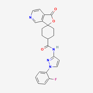 N-[1-(2-fluorophenyl)pyrazol-3-yl]-1'-oxospiro[cyclohexane-4,3'-furo[3,4-c]pyridine]-1-carboxamide;