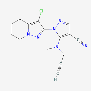 1H-Pyrazole-4-carbonitrile, 1-(3-chloro-4,5,6,7-tetrahydropyrazolo[1,5-a]pyridin-2-yl)-5-(methyl-2-propyn-1-ylamino)-