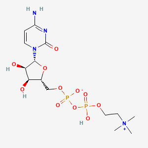 [(2R,3S,4R,5R)-5-(4-amino-2-oxopyrimidin-1-yl)-3,4-dihydroxyoxolan-2-yl]methyl [hydroxy-[2-(trimethylazaniumyl)ethoxy]phosphoryl] phosphate.png