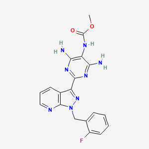 Carbamic acid, N-[4,6-diamino-2-[1-[(2-fluorophenyl)methyl]-1H-pyrazolo[3,4-b]pyridin-3-yl]-5-pyrimidinyl]-, methyl ester