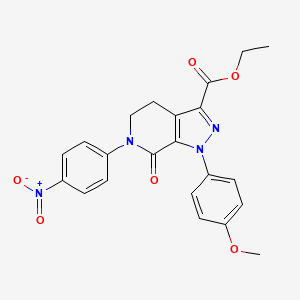 Ethyl 1-(4-methoxyphenyl)-6-(4-nitrophenyl)-7-oxo-4,5,6,7-tetrahydro-1H-pyrazolo[3,4-c]pyridine-3-carboxylate