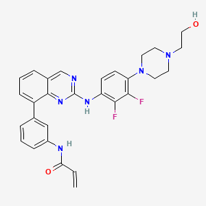 N-[3-[2-[2,3-Difluoro-4-[4-(2-hydroxyethyl)piperazin-1-yl]anilino]quinazolin-8-yl]phenyl]prop-2-enamide.png
