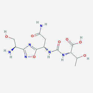 (2S)-2-[[(1S)-3-Amino-1-[3-[(1R)-1-amino-2-hydroxyethyl]-1,2,4-oxadiazol-5-yl]-3-oxopropyl]carbamoylamino]-3-hydroxybutanoic acid.png