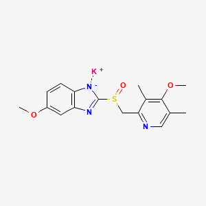 1H-Benzimidazole, 6-methoxy-2-[(S)-[(4-methoxy-3,5-dimethyl-2-pyridinyl)methyl]sulfinyl]-, potassium salt (1:1)