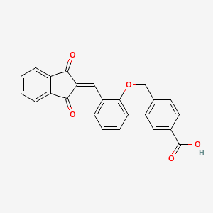 4-({2-[(1,3-dioxo-1,3-dihydro-2H-inden-2-ylidene)methyl]phenoxy}methyl)benzoic  acid | C24H16O5 - PubChem