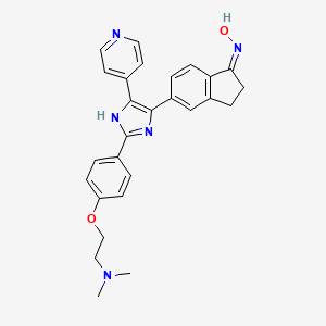 (E)-5-(2-(4-(2-(dimethylamino)ethoxy)phenyl)-4-(pyridin-4-yl)-1H-imidazol-5-yl)-2,3-dihydroinden-1-oneoxime