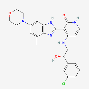 	(S)-4-((2-(3-chlorophenyl)-2-hydroxyethyl)amino)-3-(4-methyl-6-morpholino-1H-benzo[d]imidazol-2-yl)pyridin-2(1H)-one