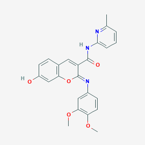 2Z)-2-[(3,4-dimethoxyphenyl)imino]-7-hydroxy-N-(6-methylpyridin-2 
