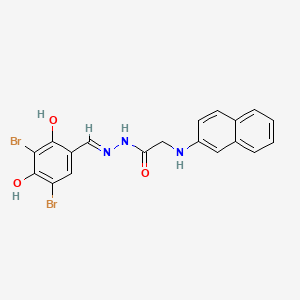 N-(2-Naphthalenyl)-((3,5-dibromo-2,4-dihydroxyphenyl)methylene)glycinehydrazide