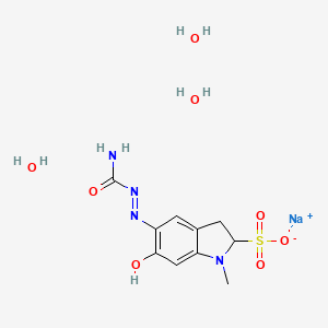 sodium (Z)-5-(2-carbamoylhydrazono)-1-methyl-6-oxo-2,3,5,6-tetrahydro-1H-indole-2-sulfonate