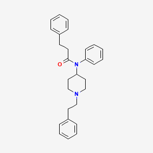 beta'-Phenyl fentanyl (N-(1-phenethylpiperidin-4-yl)-N,3-diphenylpropanamide; also known as -beta'-phenyl fentanyl; 3-phenylpropanoyl fentanyl) image