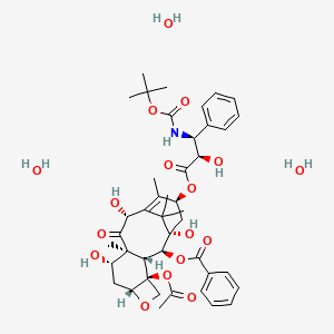 (αR,βS)-β-[[(1,1-dimethylethoxy)carbonyl]amino]-α-hydroxy-benzenepropanoic acid, (2aR,4S,4aS,6R,9S,11S,12S,12aR,12bS)-12b-(acetyloxy)-12-(benzoyloxy)-2a,3,4,4a,5,6,9,10,11,12,12a,12b-dodecahydro-4,6,11-trihydroxy-4a,8,13,13-tetramethyl-5-oxo-7,11-methano-