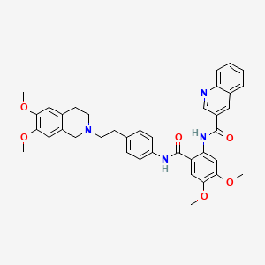 3-Quinolinecarboxamide, N-[2-[[[4-[2-(3,4-dihydro-6,7-dimethoxy-2(1H)-isoquinolinyl)ethyl]phenyl]amino]carbonyl]-4,5-dimethoxyphenyl]-