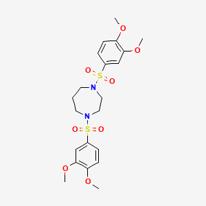 1H-1,4-Diazepine, 1,4-bis[(3,4-dimethoxyphenyl)sulfonyl]hexahydro-