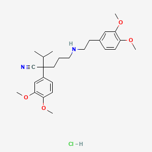 Benzeneacetonitrile, α-[3-[[2-(3,4-dimethoxyphenyl)ethyl]amino]propyl]-3,4-dimethoxy-α-(1-methylethyl)-, hydrochloride (1:1)