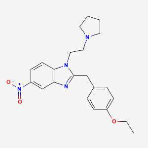 N-pyrrolidino etonitazene; etonitazepyne (2-(4-ethoxybenzyl)-5-nitro-1-(2- (pyrrolidin-1-yl)ethyl)-1H-benzimidazole) image