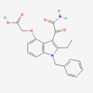 	2-(3-(2-amino-2-oxoacetyl)-1-benzyl-2-ethyl-1H-indol-4-yloxy)acetic acid