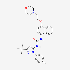 	1-(3-tert-butyl-1-p-tolyl-1H-pyrazol-5-yl)-3-(4-(2-morpholinoethoxy)naphthalen-1-yl)urea