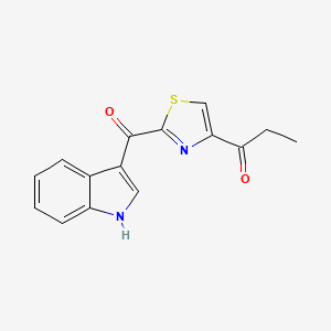 	1-(2-(1H-indole-3-carbonyl)thiazol-4-yl)propan-1-one