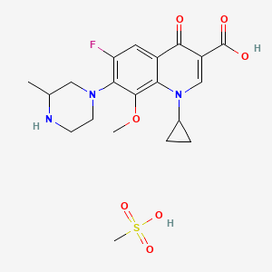 3-Quinolinecarboxylic acid, 1-cyclopropyl-6-fluoro-1,4-dihydro-8-methoxy-7-(3-methyl-1-piperazinyl)-4-oxo-,methanesulfonate(1:1)