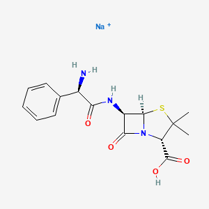 4-Thia-1-azabicyclo[3.2.0]heptane-2-carboxylic acid, 6-[[(2R)-2-amino-2-phenylacetyl]amino]-3,3-dimethyl-7-oxo-, sodium salt (1:1), (2S,5R,6R)-