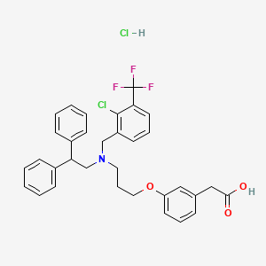 2-(3-(3-((2-chloro-3-(trifluoromethyl)benzyl)(2,2-diphenylethyl)amino)propoxy)phenyl)acetic acid hydrochloride