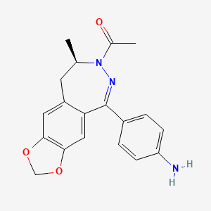 1-[(8R)-5-(4-aminophenyl)-8-methyl-8,9-dihydro-[1,3]dioxolo[4,5-h][2,3]benzodiazepin-7-yl]ethanone