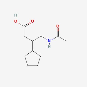 3-Cyclopentyl-4-acetamidobutanoic acid | C11H19NO3 | CID 165908570 ...