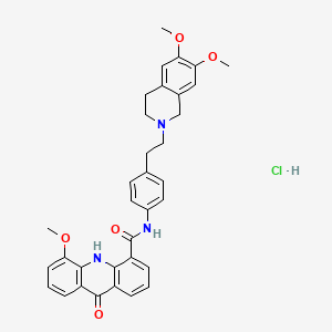 4-Acridinecarboxamide, N-[4-[2-(3,4-dihydro-6,7-dimethoxy-2(1H)-isoquinolinyl)ethyl]phenyl]-9,10-dihydro-5-methoxy-9-oxo-, hydrochloride (1:1)