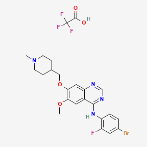 4-Quinazolinamine, N-(4-bromo-2-fluorophenyl)-6-methoxy-7-[(1-methyl-4-piperidinyl)methoxy]-, 2,2,2-trifluoroacetate (1:1)